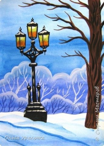 ​Фонари под снегом