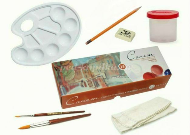 Как нарисовать тюльпаны гуашью: часть 1