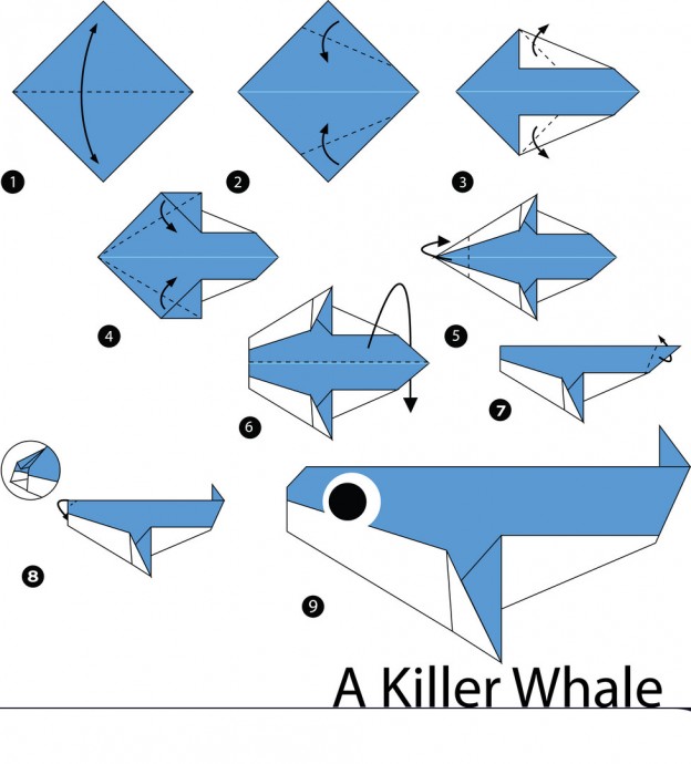 Киты, акулы и дельфины в технике оригами Киты, акулы и дельфины в технике оригами