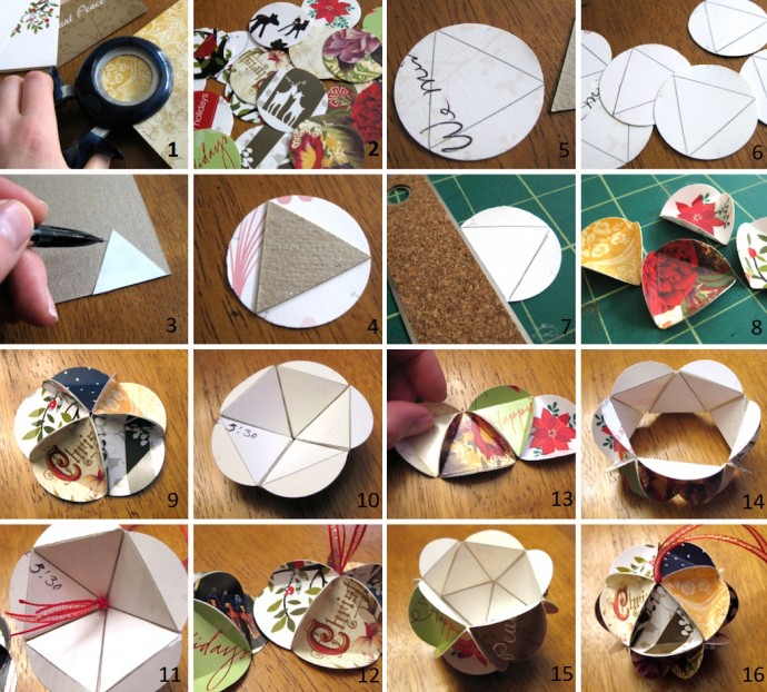 Ёлочные шары из бумаги