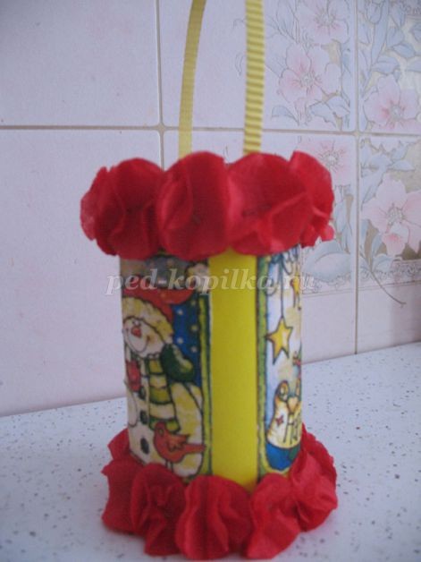 ​Фонарик на ёлку в технике декупаж: часть 2