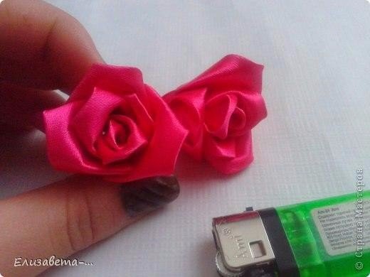 Розочки из атласных лент