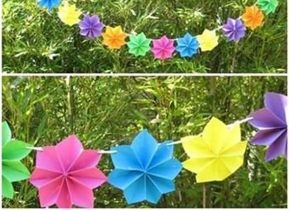 Бумажная цветочная гирлянда Бумажная цветочная гирлянда