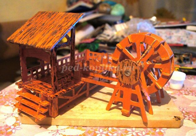 Действующая миниатюра "Весенний пейзаж": мастер-класс, часть 2