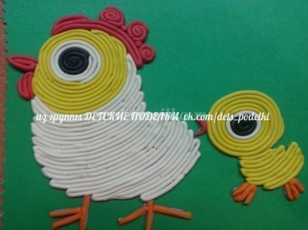 ​Идеи аппликаций из пластилиновых жгутиков