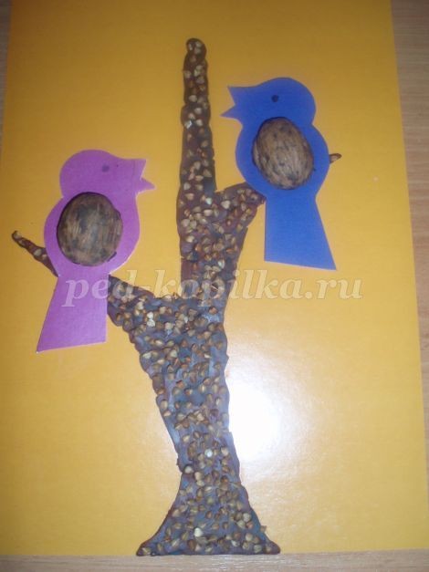 Пластилинография с использованием природных материалов: птицы Пластилинография с использованием природных материалов: птицы