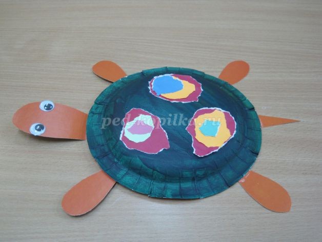 Черепаха из бумажной тарелки: часть 2
