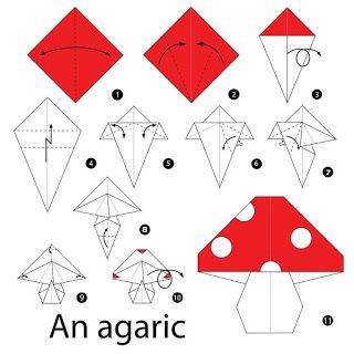 ​Мухомор оригами