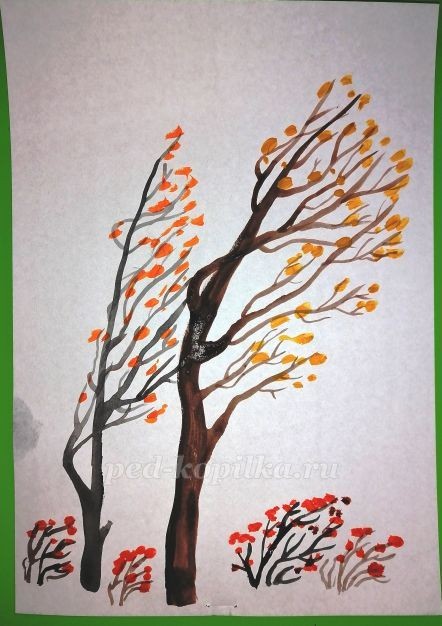 Рисование осеннего дерева