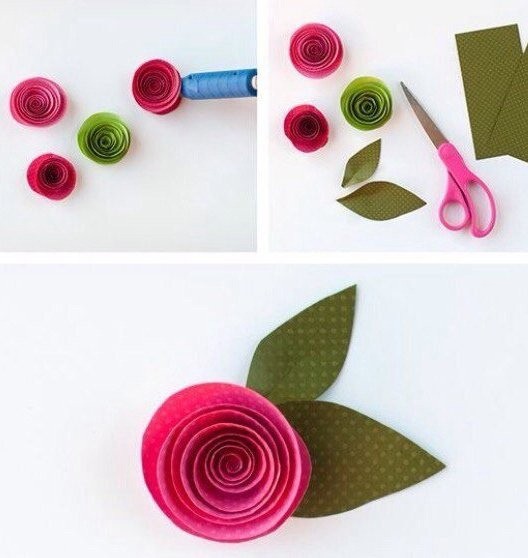 ​Очень простая техника создания цветов из бумаги