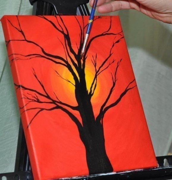​Рисунок "Дерево на закате"