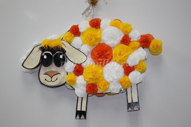 Овечка из бумажных цветов: часть 2 Овечка из бумажных цветов: часть 2
