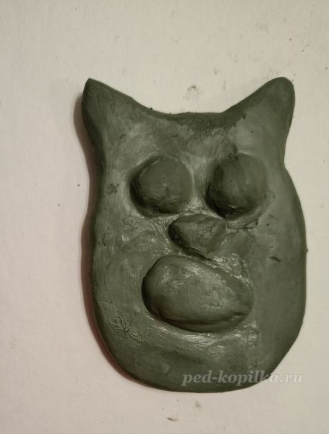 ​Кот из скульптурной глины детскими руками: часть 3