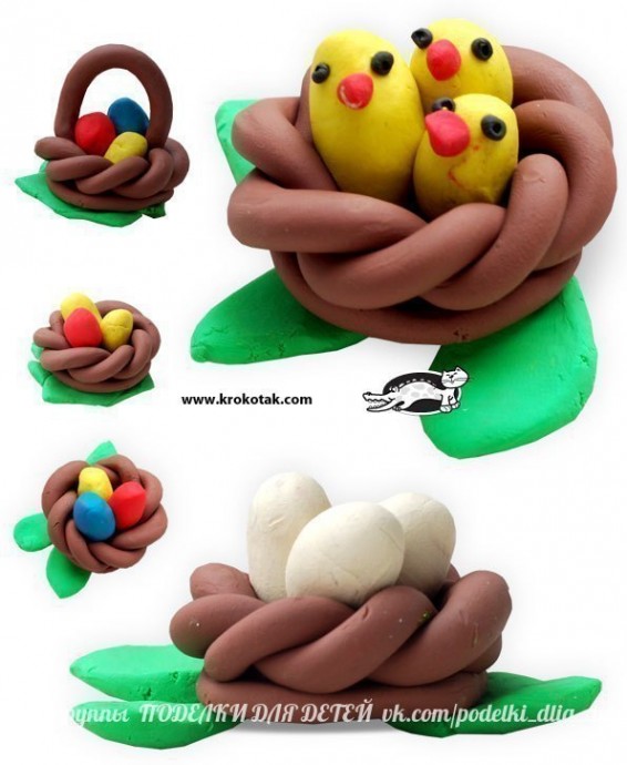 Лепим птенчиков в гнезде Лепим птенчиков в гнезде