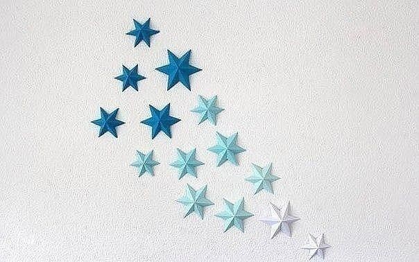 Объёмные звёзды для декора детской