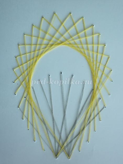 ​Открытка "Веточка вербы" в технике изонить: часть 2