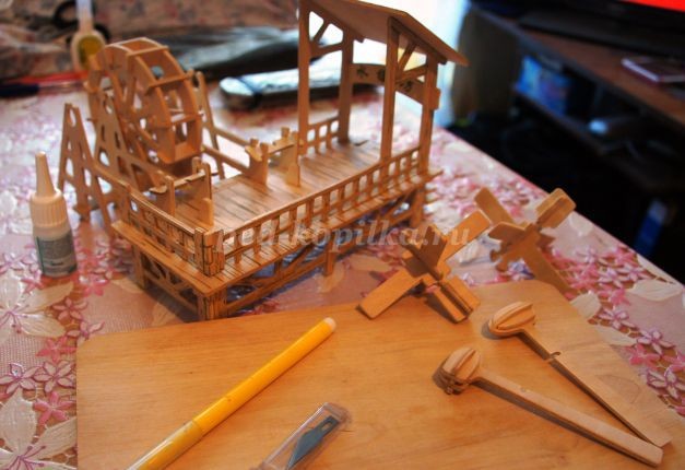 Действующая миниатюра "Весенний пейзаж": мастер-класс, часть 1