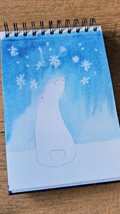 Рисуем белого медведя