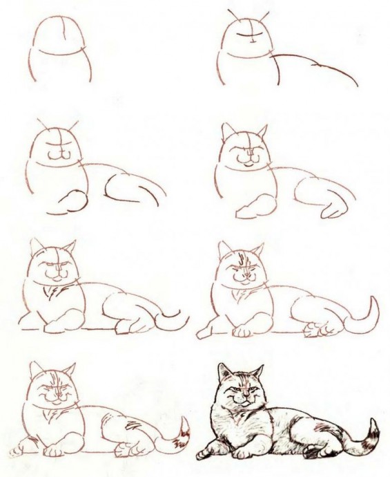 ​Рисуем с детьми котика