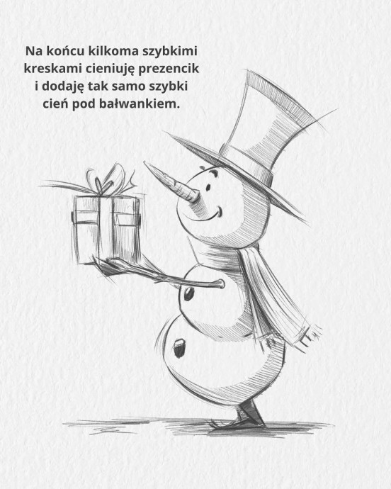 Рисуем щедрого снеговика с подарками Рисуем щедрого снеговика с подарками