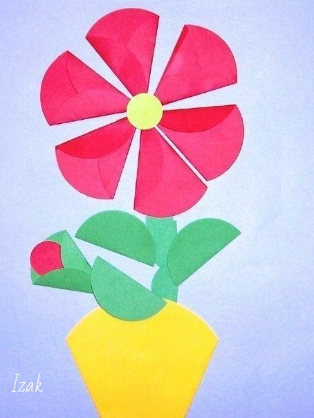 Цветочные аппликации из кругов