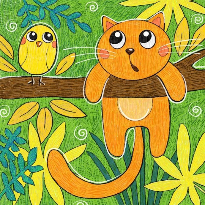 ​Котёнок и птичка: мастер-класс