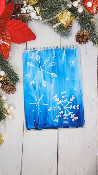 Рисуем зимние снежинки