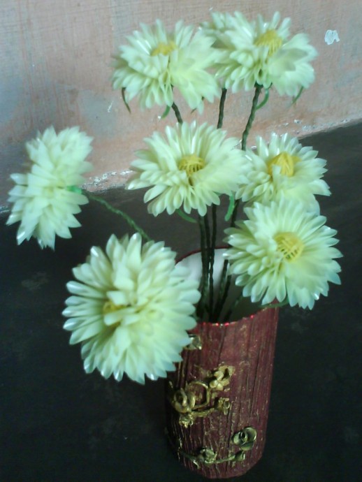 Цветы из трубочек для коктейлей