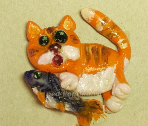 Котик из соленого теста