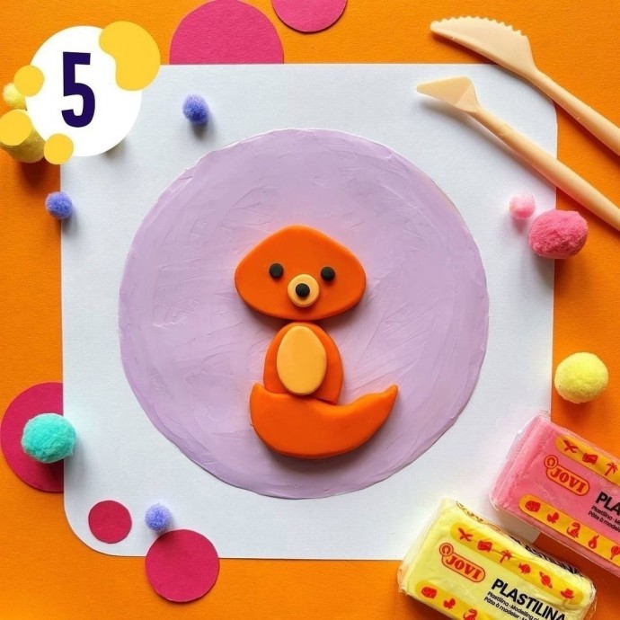 Рисуем пластилином лисичку Рисуем пластилином лисичку