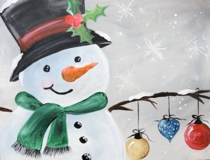 Рисуем снеговичка