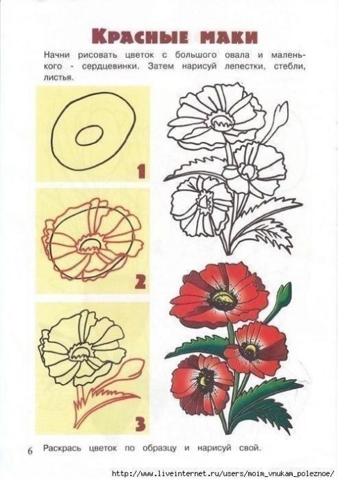 Учим детей рисовать цветы