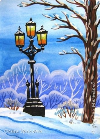 ​Фонари под снегом