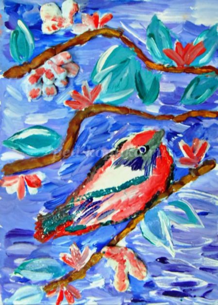 Весеннее панно в смешанной технике Весеннее панно в смешанной технике