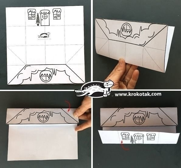 Зимний домик из бумаги Зимний домик из бумаги