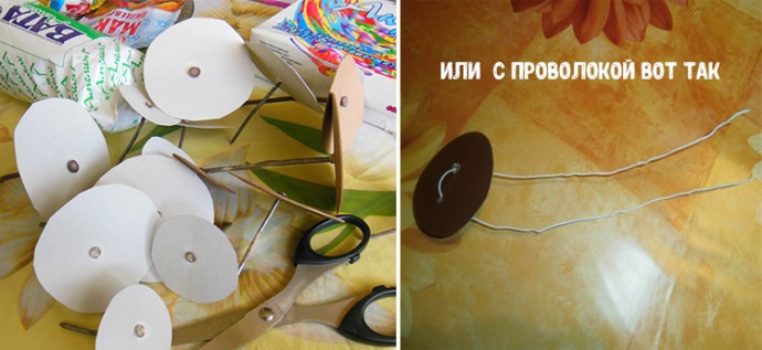 Чудесные грибы из ваты и клейстера детскими руками