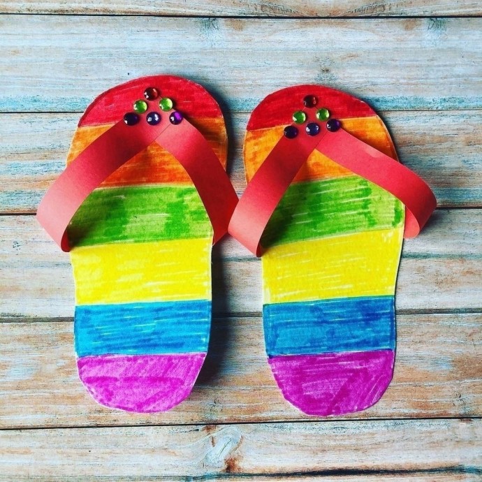 Классная идея для яркой летней поделки "Прогулка по пляжу"