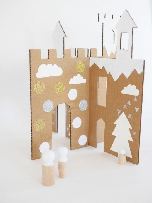 Заснеженный замок из картона Заснеженный замок из картона