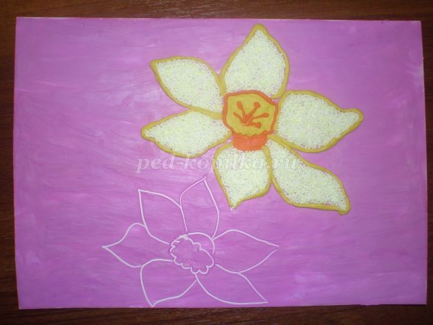 Аппликация из пластилина "Весенние цветы"