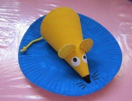Мышка из бумажной тарелки