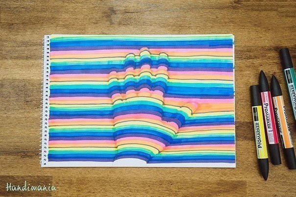 Рисуем с детьми руку в 3D