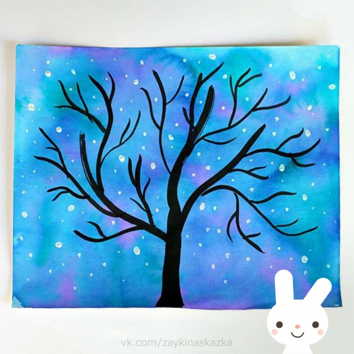 Звёздная ночь: урок рисования для детей