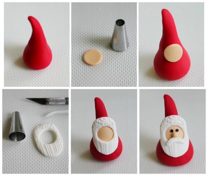 Лепим с детьми из пластилина Деда Мороза