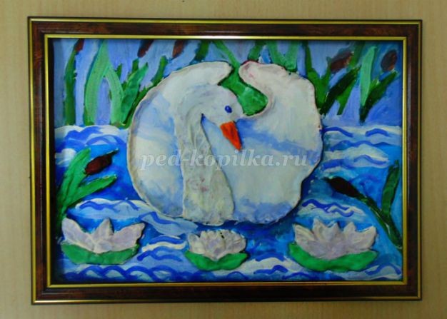 Панно в смешанной технике "Лебедь": часть 2 Панно в смешанной технике "Лебедь": часть 2