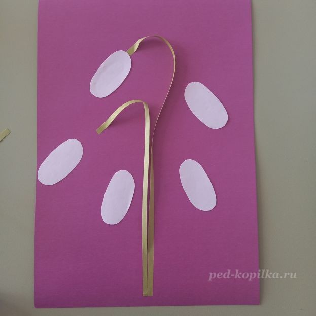 Объёмная аппликация "Подснежники" Объёмная аппликация "Подснежники"