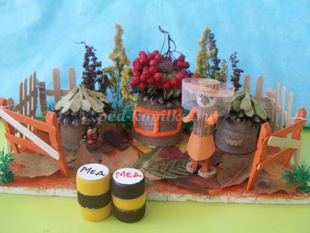 Настольная композиция из природного материала детскими руками: мастер-класс, часть 4