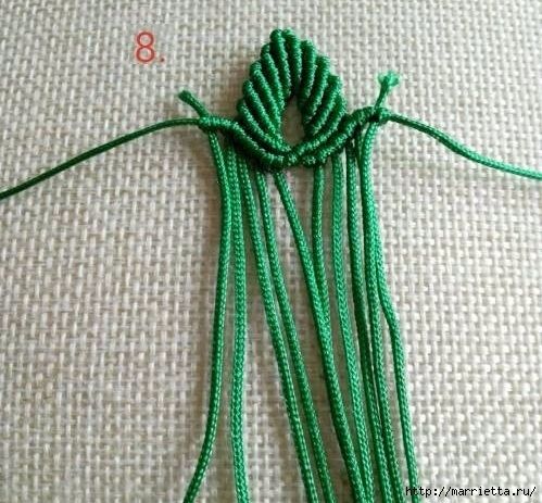 Листик в технике макраме