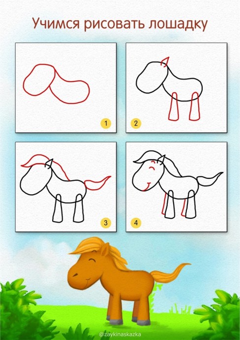 ​Учим детей рисовать животных