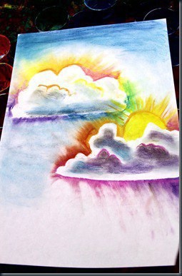 ​Рисуем облака, залитые солнцем