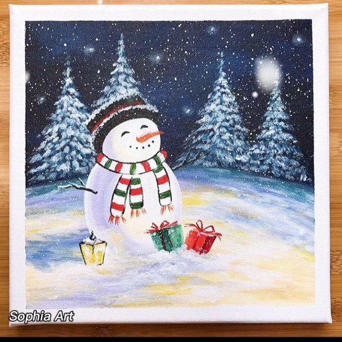 Рисуем снеговика